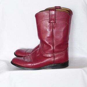 Justin Fuchsia Coloured Leather Boots - USA